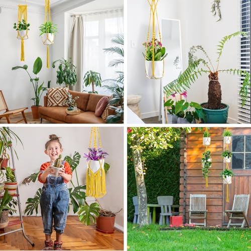 SFENNGPET Macrame Plant Hangers, 6Pack Hanging Planters for Indoor Plants - Image 5