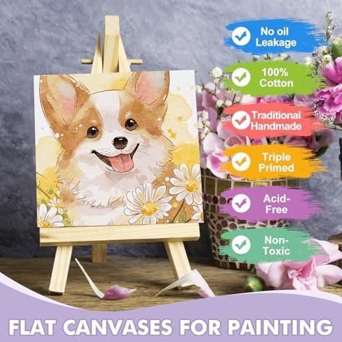 FUMILE Canvas Boards for Painting 8x8, 6 Pack Canvases for Painting Primed Acid Free Blank Canvas Panels for Painting Canvas for Classroom and Painting Parties. - Image 3