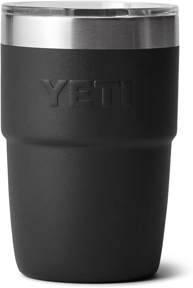 YETI Rambler 8 oz Insulated Coffee Mug with Lid - Stackable Double-Wall Vacuum Insulated Coffee Cup - DuraSip Ceramic Lining - Barista-Friendly Design - Stainless Steel - Dishwasher Safe