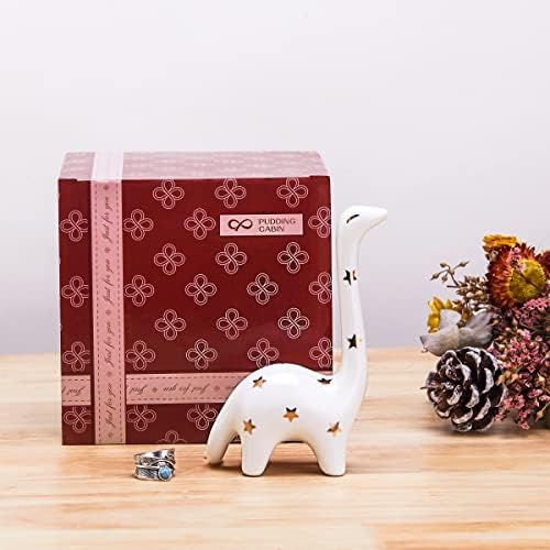 PUDDING CABIN White Dinosaur Ring Holder, Engagement Wedding Ring Stand, Dinosaur Gifts, Cute Preppy Room Decor, Birthday Gifts for Women Her Girls Friends, Bridal Shower Bridesmaid Gifts - Image 7