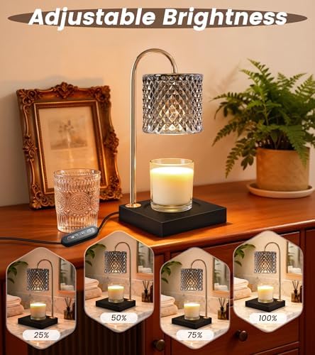 TigQiang Elegant Black Candle Warmer Lamp with Timer, Decor Gifts for Women - Image 2