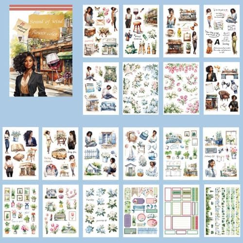 Alideco 20pcs Vintage Scrapbook Stickers Europe and The United States Figure Flowers Sticker Book for Adults Sticker journaling Stickers for Scrapbooking (fengshenghuase) by Alideco