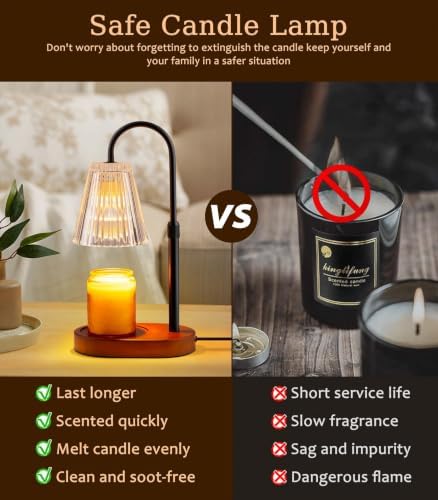 Candle Warmer Lamp with Timer - Electric Candles Wax Warmers Glass Lamps - Image 2