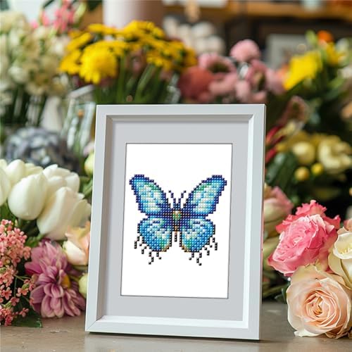Haocy 12pcs Butterfly Mini Diamond Art Kits for Adults,Small Diamond Painting Kits Quick Gem Art for Beginner,1-Hour Postcard-Style,Paint by Diamond Mosaic,Home Wall Decor (Butterfly) - Image 3