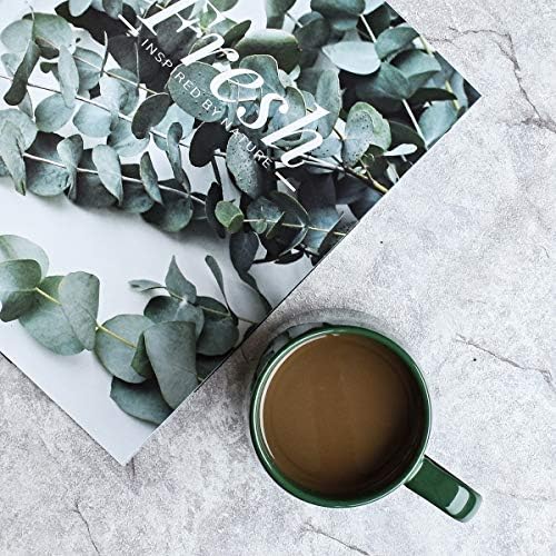 Bosmarlin Large Glossy Ceramic Coffee Mug, Tea Cup for Office and Home, 18 oz, Suitable for Dishwasher and Microwave, 1 Pack (Dark Green) - Image 5