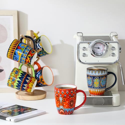 vancasso KRVI Ceramic Coffee Mugs, Set of 6, 16 oz - Image 6