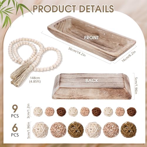 Teenyyou 17 Pcs Wooden Centerpiece Table Decorations, White - Image 2