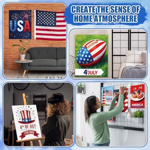 Sherr 140 Pcs 20 Set Pre Drawn Canvas Painting Kit, Independence Day - Image 4