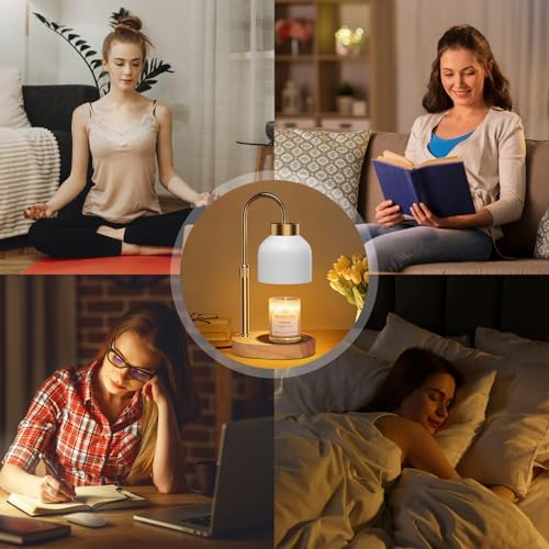 seenlast Candle Warmer Lamp with Dimmer Adjustable Height, 2/4/8H Timer,Vintage Home Decor for Scented Jar - Image 6