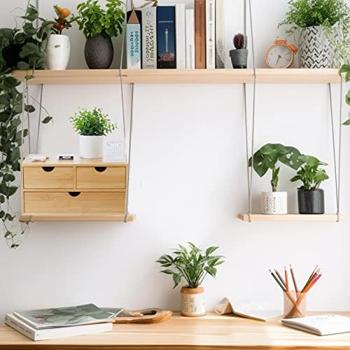 Charmewooden Bamboo Desk Organizer With Drawers Countertop Drawers Counter Storage Box Corner Desk Organizer for Home Office No Assembly Required - Image 3