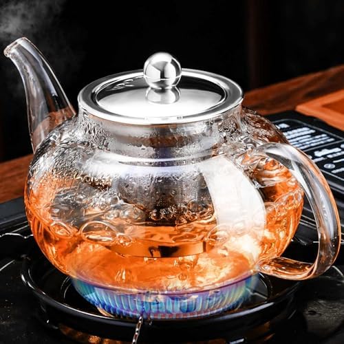 PARACITY Tea Pot for Stove, 20 oz Stovetop Clear Glass Teapot with Infuser - Image 2