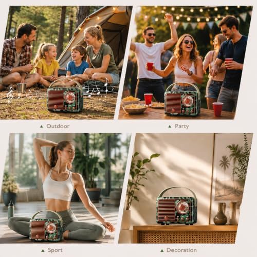Dosmix Retro Bluetooth Speaker,Vintage Decor,Mini Gift for Men Women Girls - Image 3