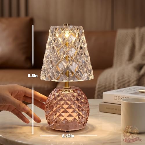 MJ PREMIER Rechargeable Table Lamp Cordless Mushroom Lamp with Timer Pink - Image 5