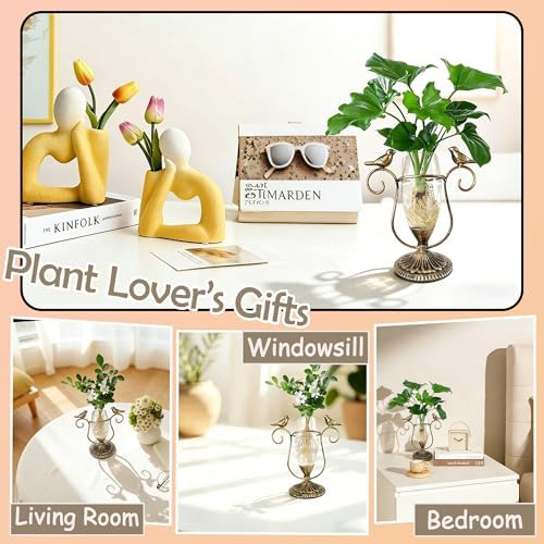 Desktop Glass Propagation Vases, Plant Terrarium with Metal Stand - Image 2