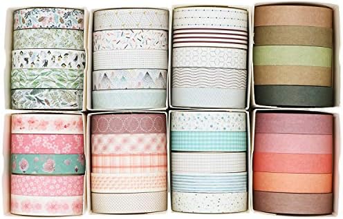 Knaid 40 Rolls of Slim Washi Tape Gift Box Set, Decorative Paper Tapes 10 mm Wide for Scrapbooking, DIY Arts and Crafts, Bullet Journal, Planner, Junk Journal, Notebooks (Pastel) by Knaid