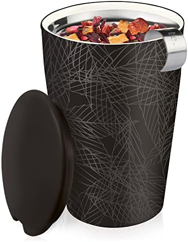 Tea Forte Double-Walled Ceramic Kati Cup, Noir, 12 oz - Image 4