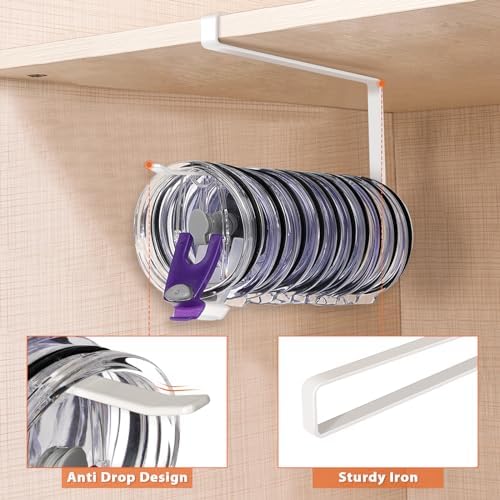 Tumbler Lid Organizer, Versatile Tumbler Lid Storage Holds 10 Lids, White - Image 4