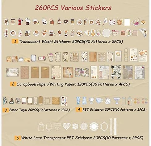 Vintage Scrapbook Supplies Pack for Adults, Decorative Nature Retro Paper Stickers Collection for Journal DIY Arts Crafts Album Bullet Journals Planners (Home) - Image 2