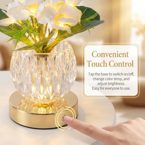 Primrose Flower Table Lamp, USB Rechargeable LED Bedside Lamp - Image 4