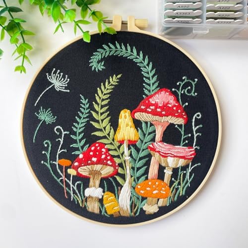 Silentsea Mushroom Embroidery Kit, Beginner Embroidery kit for Adults, Needlepoint Set Funny (Mushroom) - Image 5