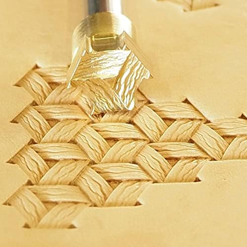 DandS ltd Leather Stamp Tool, Basket Weave, Professional Steel Craft Tool for Leatherworking, Embossing, Carving & Stamping Leather Projects, Belts Wallets & DIY Projects Compatible with Mallet #523