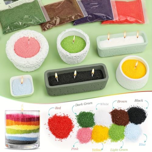 Blingfun 5 Color DIY Sand Wax Candle Making Kit – Refillable Pearled Wax with Candle Wicks, Scented Candle Supplies for Halloween, Christmas, Wedding, Home Decor (Sand Candle Craft Kit) - Image 4