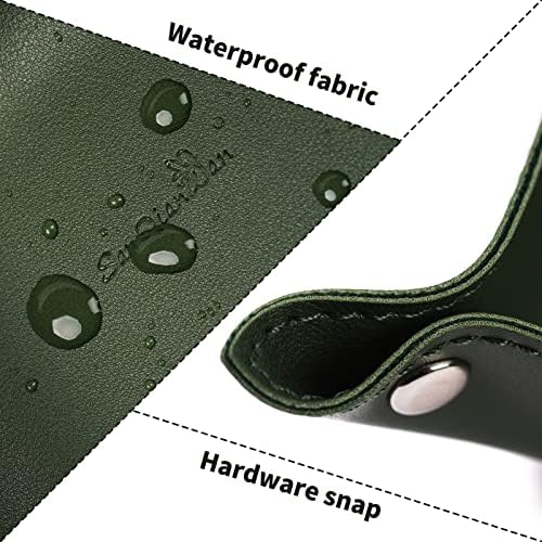 Leather Jewelry Valet Tray for Women and Man (Dark Green-B) - Image 3