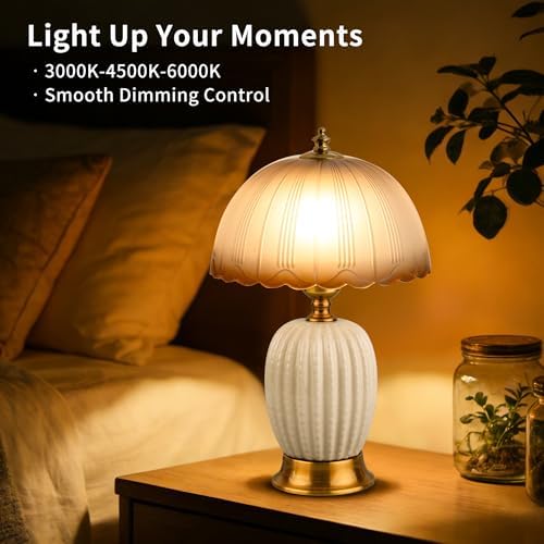 Vintage White Ceramic Cactus Small Table Lamp for Bedroom - Image 7