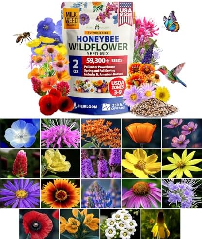 HOME GROWN 19 Wildflower Variety Mix 59,300+ Flower Seeds 2 oz by HOMEGROWN