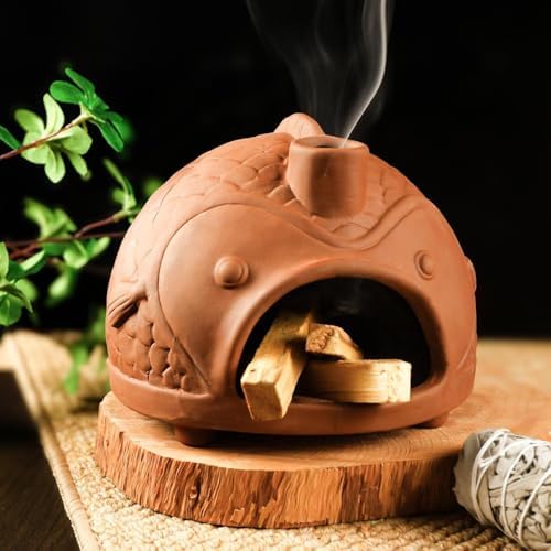 MOUGIGI Large Fish-Shaped Terracotta Palo Santo Holder-Cone Burner by MOUGIGI