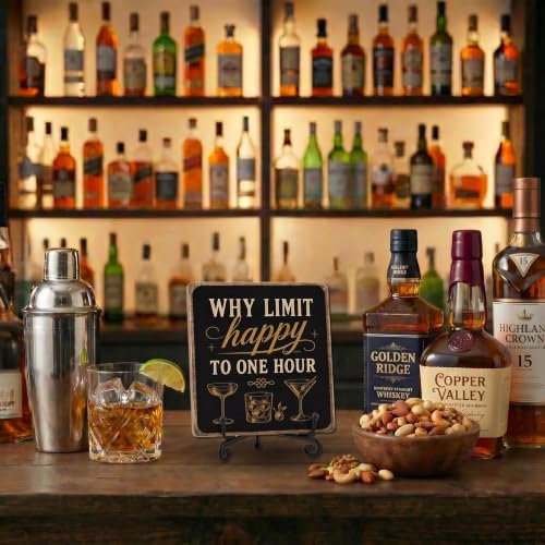 5x5 Inch Bar Decor Sign, Rustic Bar Sign for Home Bar Man Cave - Image 4