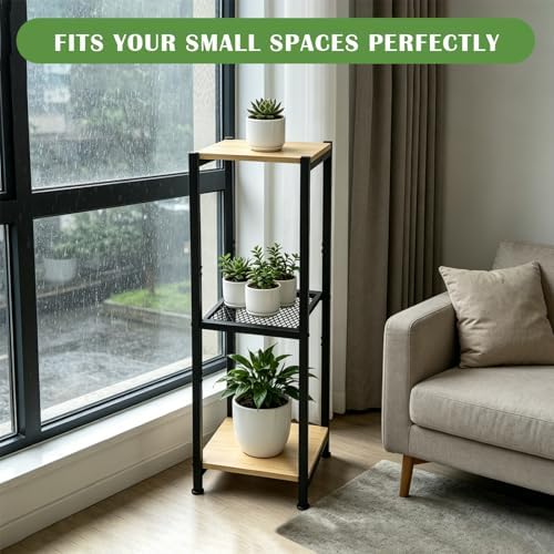 Dipion 3 Tier Pedestal Stand,40 Inch Tall Plant Stand Indoor,Yellow Oak - Image 6