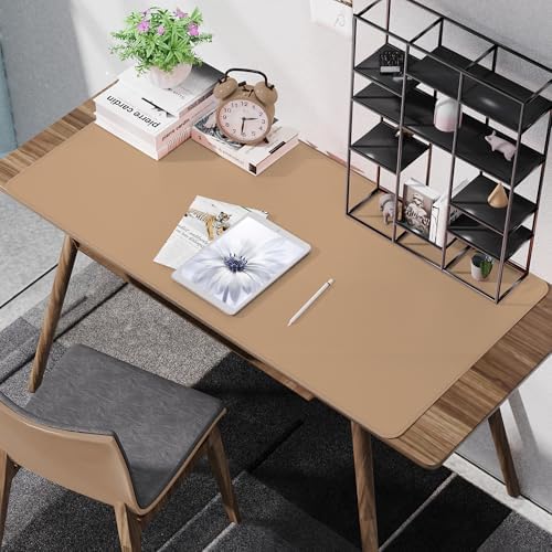 AFIING Cork Desk Mat 47" x 23.6", Dual-Sided Natural Cork & PU Leather Desk Pad, Non-Slip Waterproof Large Mouse Pad for Office, Home & Gaming (Dark Apricot) - Image 6