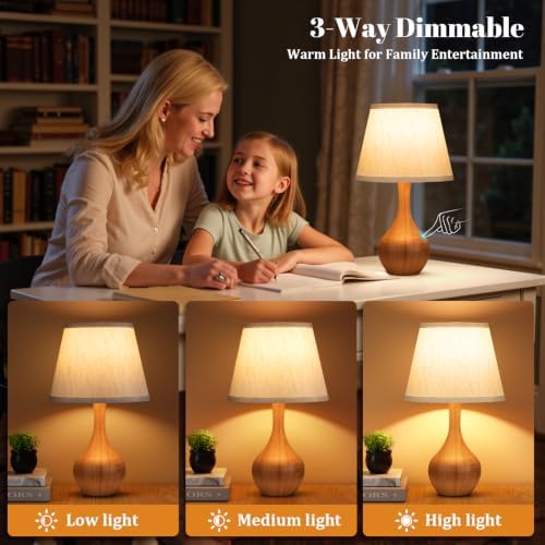 16.1" Touch Table Lamp for Nightstand, 3 Way Dimmable Small Bedroom Lamp - Image 2