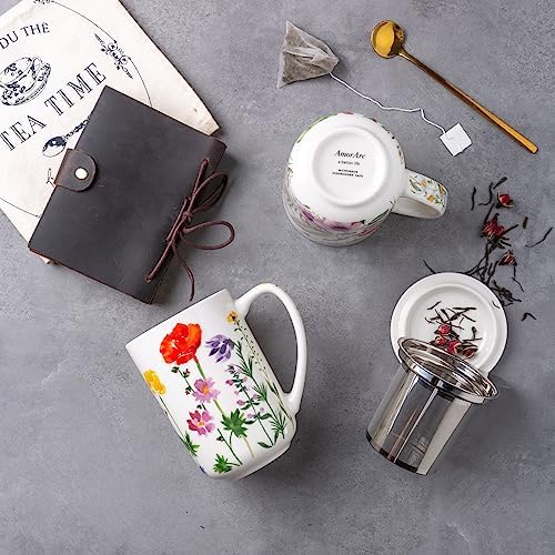 AmorArc Tea Cup With Infuser and Lid, 18oz Loose Leaf Tea Mug With Steeper - Image 4