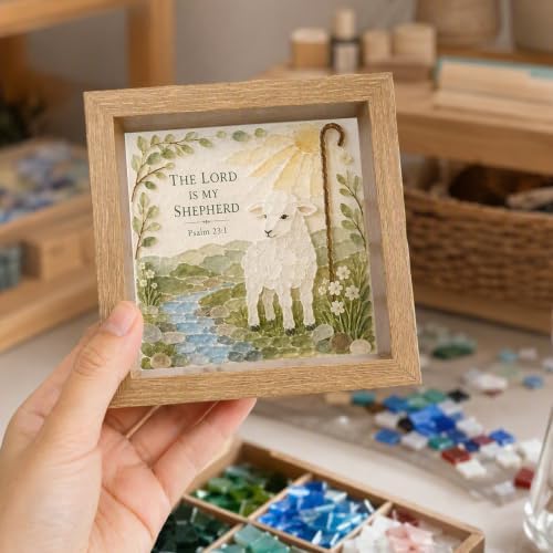 FRANDEK Mosaic Craft Gift Set Acrylic Gem Art Nature Theme Decoration - Image 2