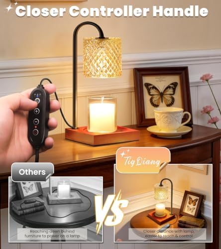 TigQiang Candle Warmer Lamp, Gifts for Women Mom House Warming, Amber Brown - Image 3