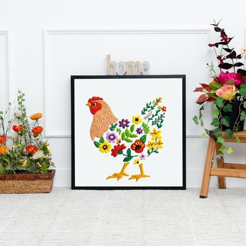 Louise Maelys Hen Embroidery Kit for Beginners Farmhouse DIY Craft - Image 6