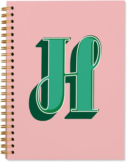 ShowDraven Vintage Initial Letter H Notebook, Personalized Gifts Notebook, Custom Notebook Journals for Writing, Customized Gifts, Monogrammed Gifts for Women, Hardcover Spiral Notebook 5.5 x 8.3