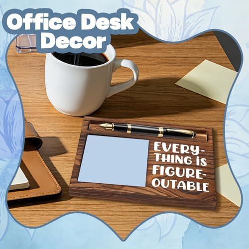 FOUGSTA Funny Office Gifts for Coworker, Gag Office Gifts for Coworker, Funny Desk Decor Gift for Coworker,Wooden Notepad Pen Holder With Funny Quotes,16.5 x 12 x 1.5 cm,XXN11 - Image 3