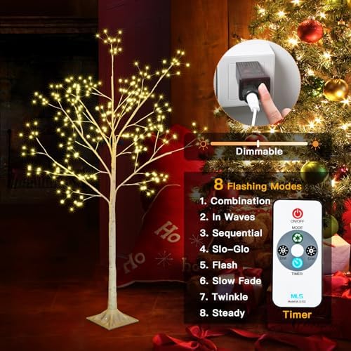 PXBNIUYA 288 LED Birch Tree Light Remote Control,DIY Artificial Tree Light - Image 2