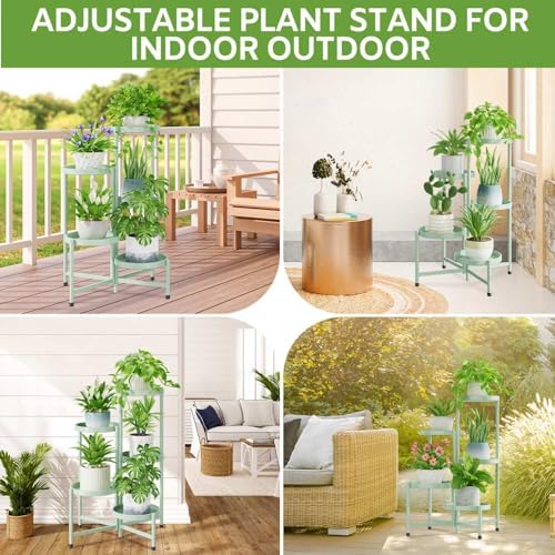 iDavosic.ly 5 Tier Large Plant Stand Indoor Outdoor, 10 In Wide Tray, Green - Image 2