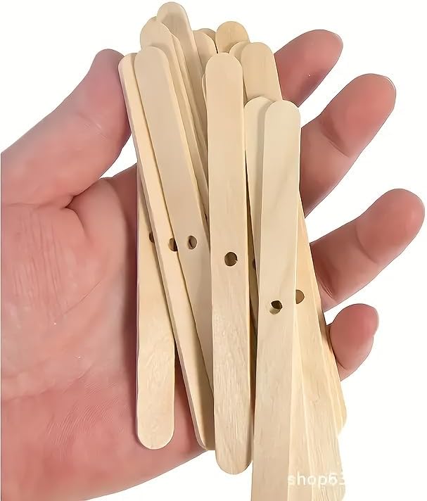 200pcs Natural Candle Wick kit,100pcs Wick Stickers with 5pcs Wick Holders and 2pcs Wick Placing Tube，for Soy Wax, Beeswax, Coconut Wax - DIY Candle Making Supplies for Beginners & Professionals - Image 4