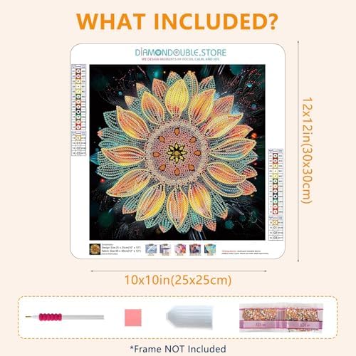 DIAMONDOUBLE Sunflower Diamond Painting Kit for Adults, 12x12 Special Shape 5D Partial Drill Diamond Art on Velvet Canvas, Easy Paint by Diamonds Kit for Beginners, DIY Diamond Art for Home Decor - Image 6