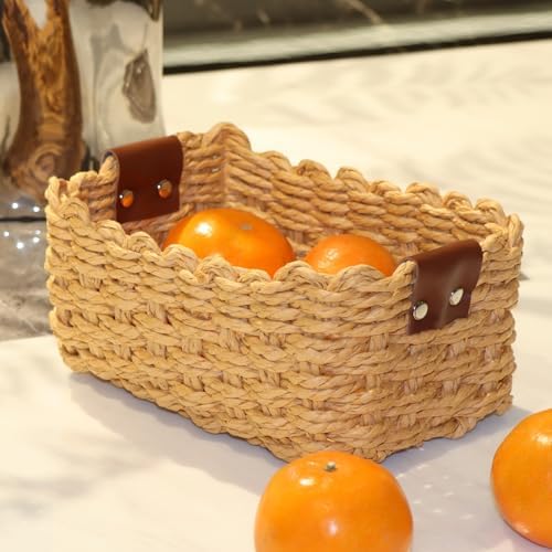 QINGTUHONE Woven Paper Rope Wicker Basket for Organizing(Set of 3,Desert) - Image 6