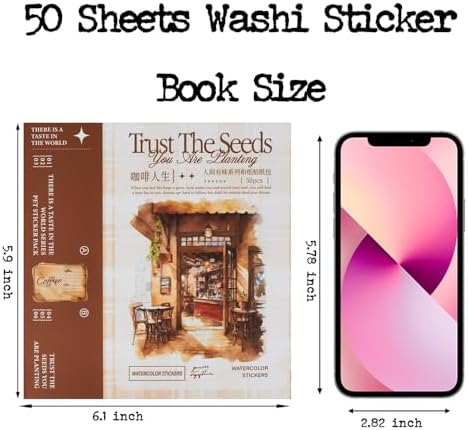 558pcs Coffee Journal Stickers, Ephemera for Junk Journaling Supplies, 50 Sheets Pre-Cut Washi Scrapbook Sticker Book for Scrapbooking, Bujo, Collage, Planners, DIY Art Crafts - Image 5