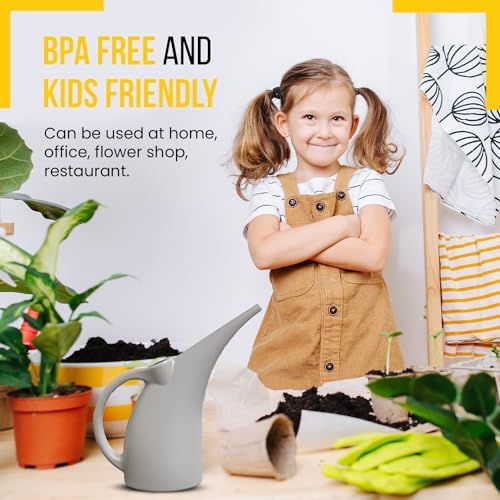 KP KOOL PRODUCTS Watering Can 1/2 Gallon - Small Watering Can for Indoor Plants - Outdoor Watering Can - Gray Plant Waterer - Plastic Watering Can for Garden - 1 Pack - Image 6