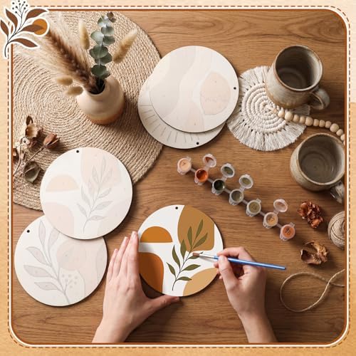 6 Pcs Boho Paint by Numbers Kit Wooden Mini Paint by Numbers for Adults - Image 2