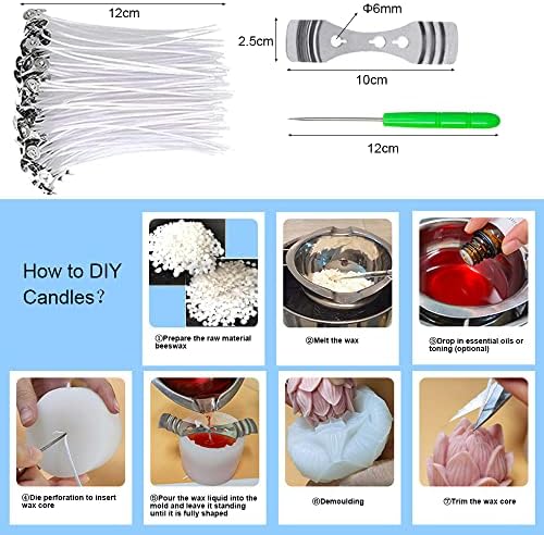 6Pcs Silicone Candle Molds Set for Candle Making, Yarn Ball Bubble Candle Mold, 3D Rose Silicone Mold, Cake Mold for Baking Desser, Silicone Mold for Soy Wax, Soap, DIY Scented Candle - Image 3