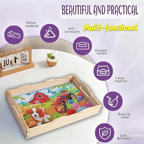 EWJRNSF Farm Diamond Art Tray Gift for Adults Craft Gift Decor 12.2×16.1 in - Image 4